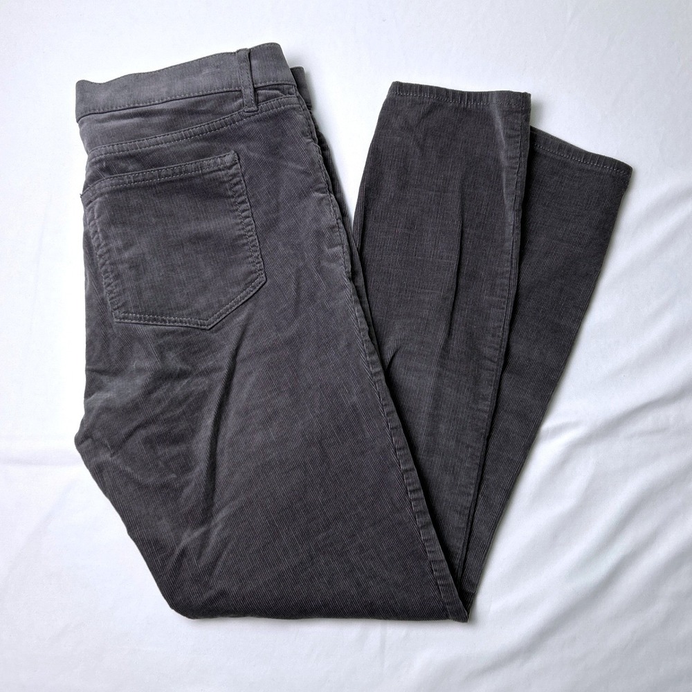 LOFT Womens Mid Rise Modern Skinny Corduroy Jeans Size 6P Grey Stretch Preppy